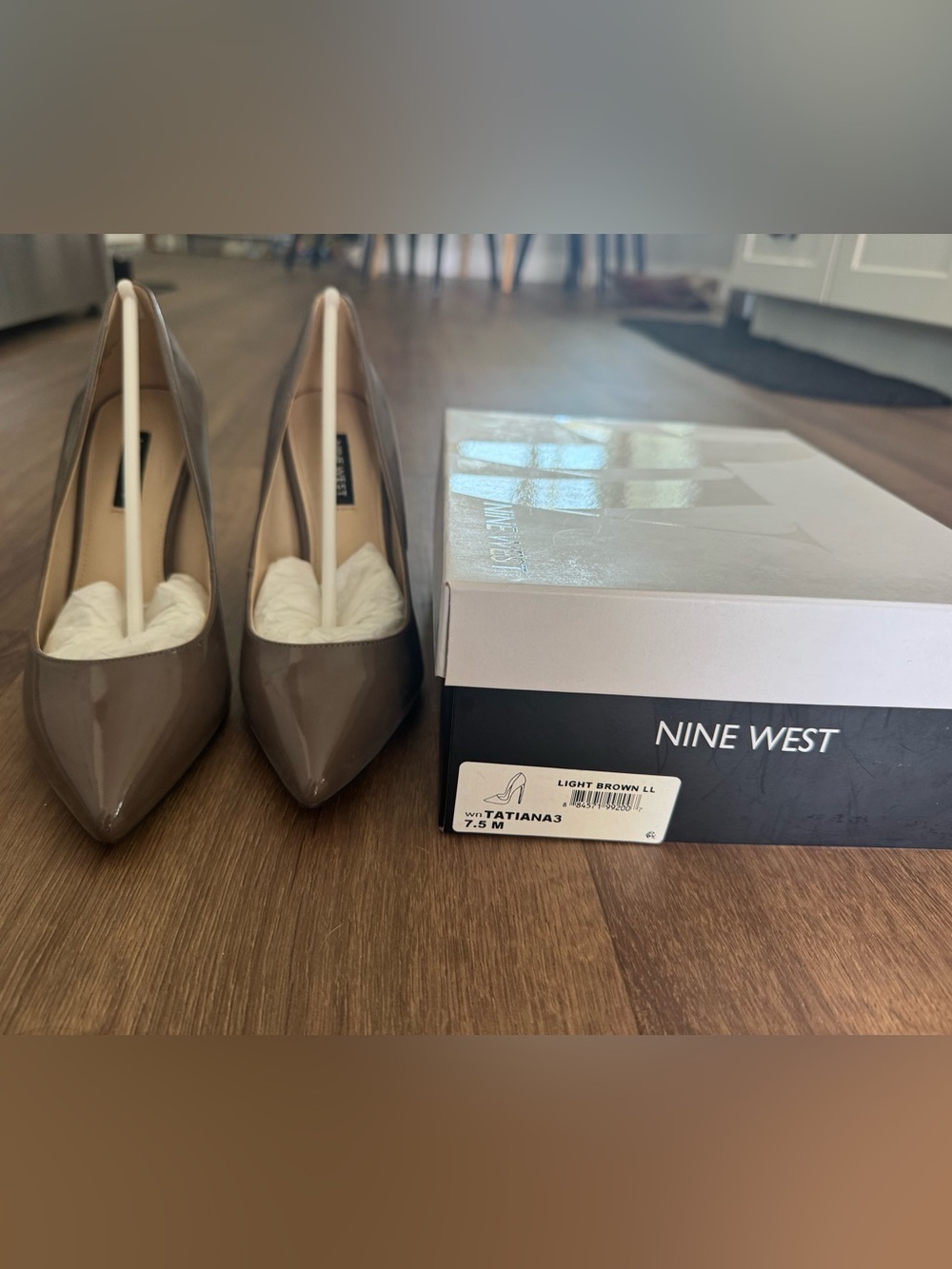 Nine West Tatiana Patent Pointed-Toe Pumps in Light Brown
